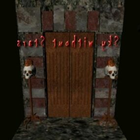 Modello 3d di progettazione del gioco della porta dell'inferno